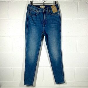 Madewell 10" High Rise Skinny Jeans Women's Size 28 Cater Wash Blue Denim
